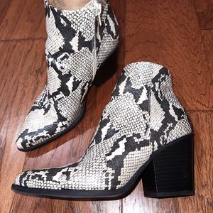 Soul Naturalizer • "Mikey" Snakeskin Heeled Booties